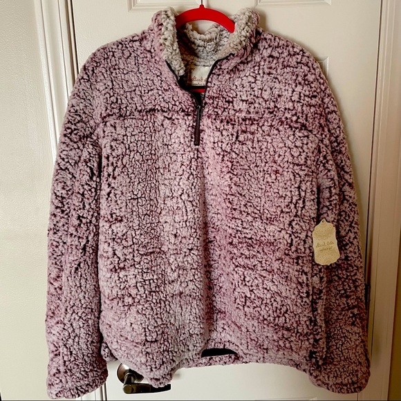 NWT Altar’d State Burgundy Sherpa Quarter Zip - Picture 2 of 5